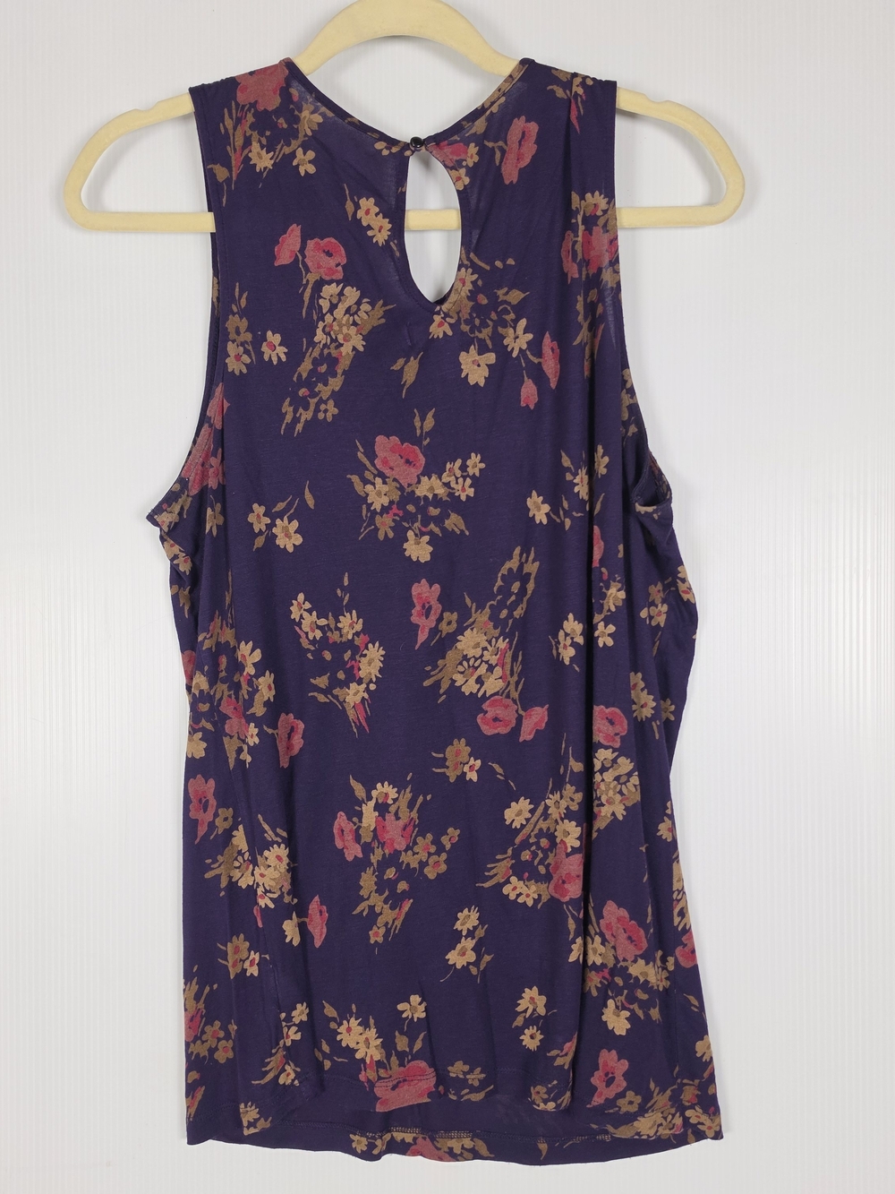 Chaps Purple Floral Ruffle Tank - Picture 4 of 4